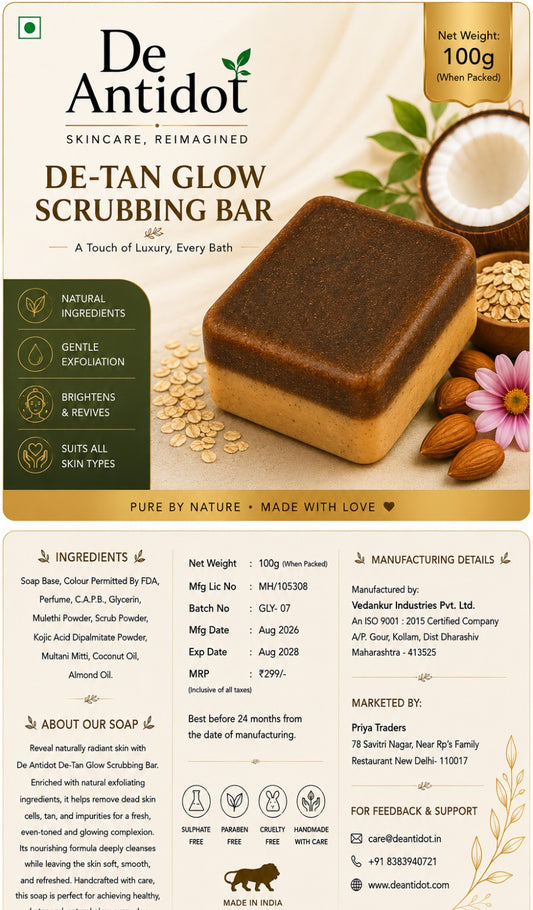De antidot De-Tan Glow Scrubbing Soap
